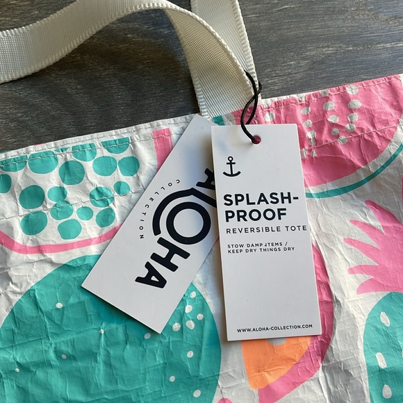 Aloha Collection Reversible Tote, Luau Punch, neon/white - Picture 5 of 5